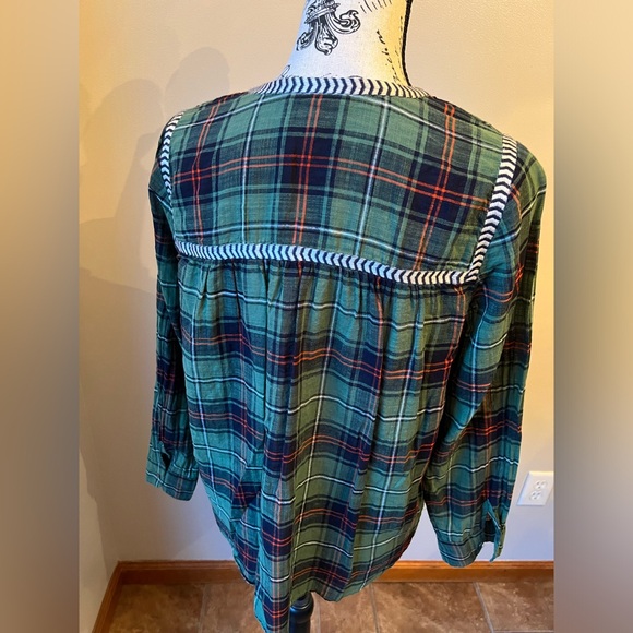 J. Crew embroidered plaid peasant top - Picture 5 of 12